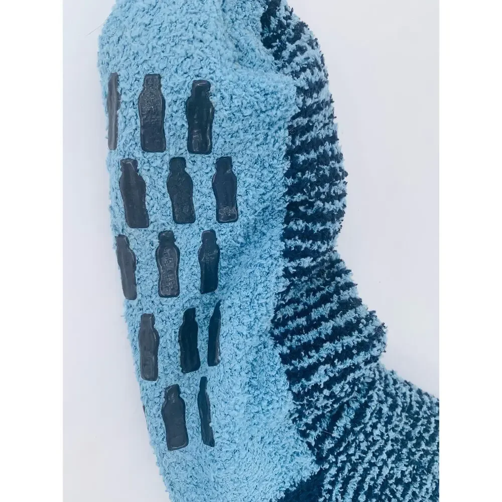 Fleece Socks Large Tupperware Non Slip Water Bottles Blue Light Dark Lined Warm